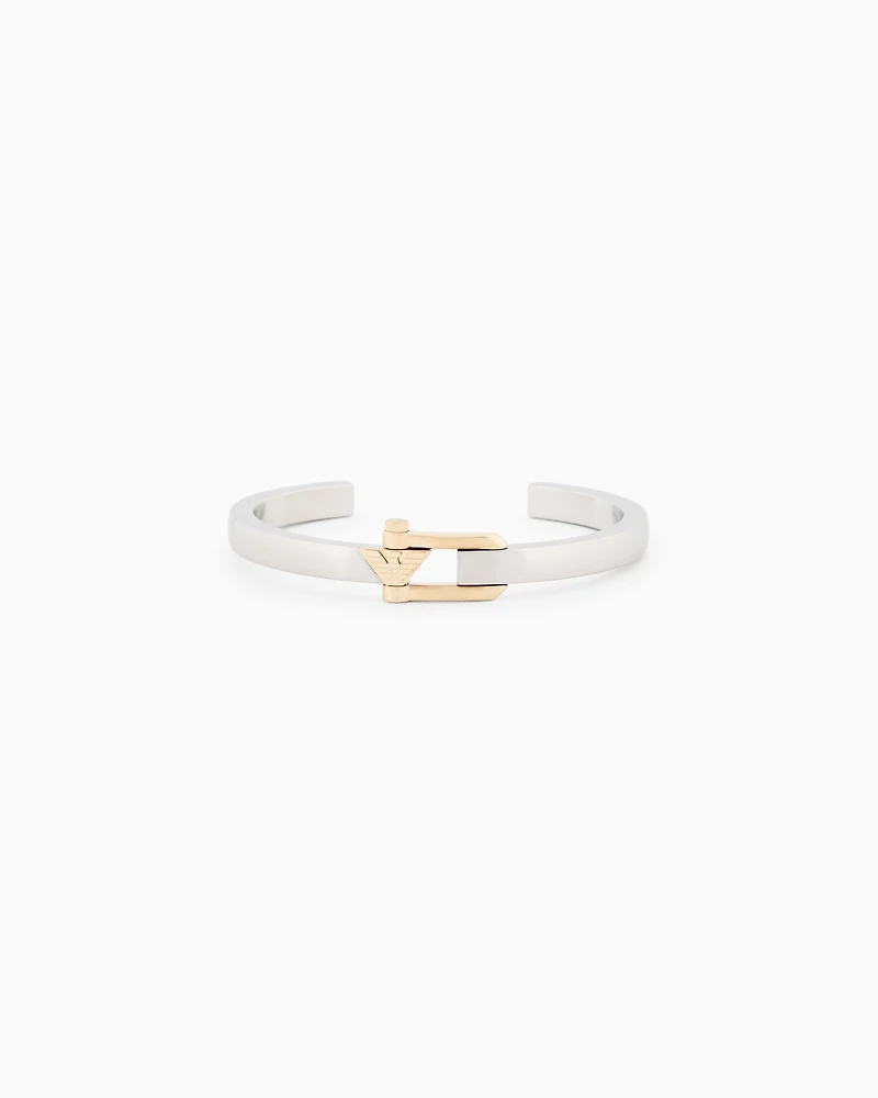 Emporio Armani -  Two-Tone Stainless Steel Cuff Bracelet, Man, Multicoloured, Size: TU