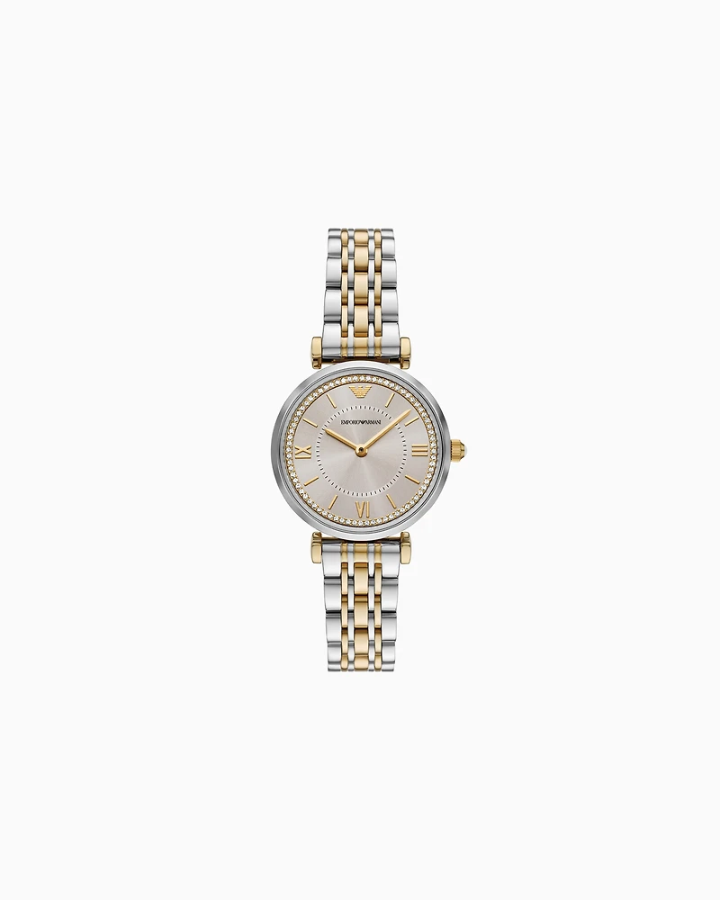 Emporio Armani - Two-Hand Two-Tone Stainless Steel Watch, Woman, Multicoloured, Size: TU