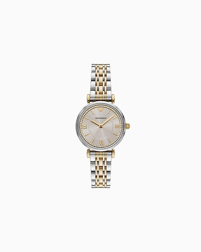 Emporio Armani - Two-Hand Two-Tone Stainless Steel Watch, Woman, Multicoloured, Size: TU