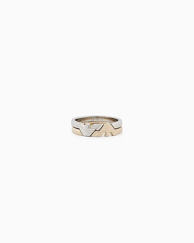 Emporio Armani -  Two-Tone Stainless Steel Stack Ring, Man, Multicoloured, Size: