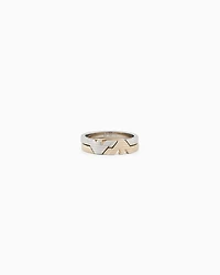 Emporio Armani -  Two-Tone Stainless Steel Stack Ring, Man, Multicoloured, Size: