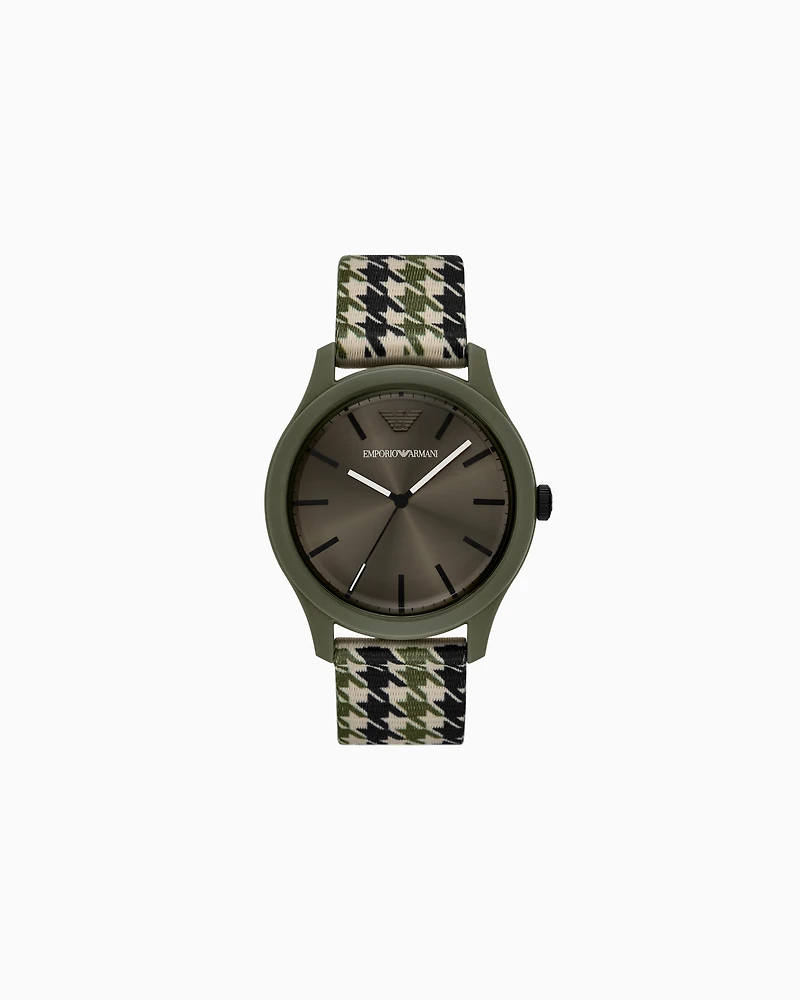 Emporio Armani - Three-Hand #tide ocean material® Nylon Fabric Watch, Man, Multicoloured, Size: TU