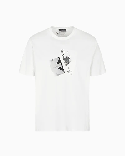 Emporio Armani - ASV jersey T-shirt with playing cards print, Man, White, Size: