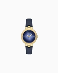 Armani Exchange -  Two-Hand Blue Leather Watch, Woman, Multicoloured, Size: TU