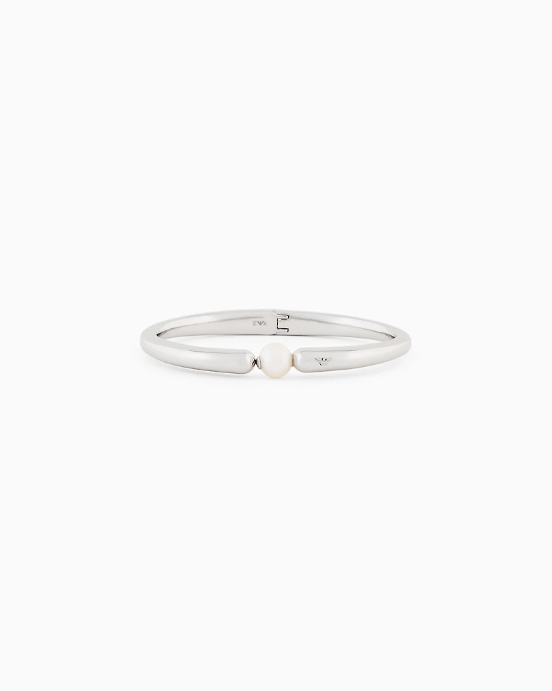 Emporio Armani -  Silver-Tone Brass Bangle Bracelet, Woman, Multicoloured, Size: TU