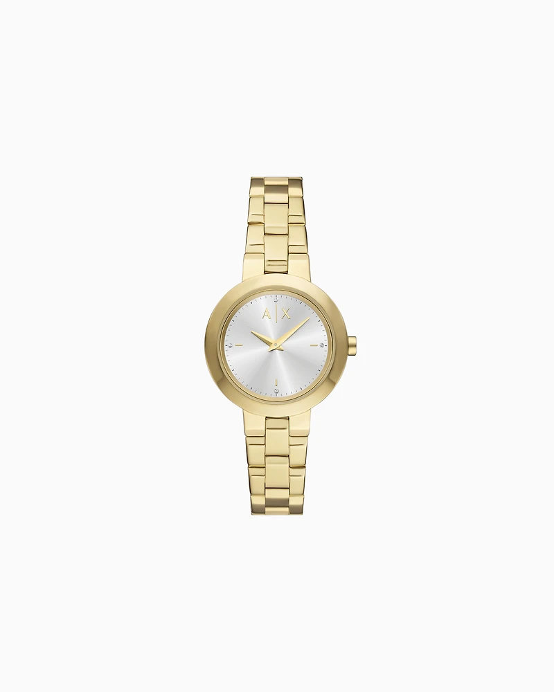 Armani Exchange -  Two-Hand Gold-Tone Stainless Steel Watch, Woman, Multicoloured, Size: TU