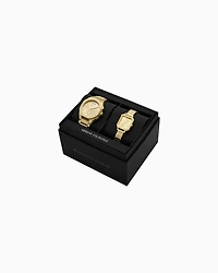 Armani Exchange -  Sync Chronograph Gold-Tone Stainless Steel Watch Pair Gift Set, Man, Multicoloured, Size: TU