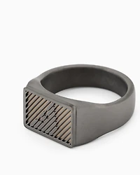 Emporio Armani -  Two-Tone Stainless Steel Signet Ring, Man, Multicoloured, Size: