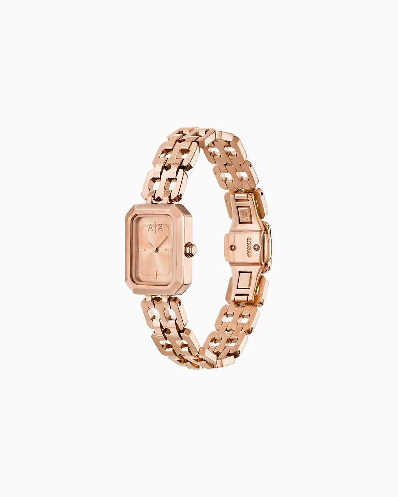 Two-Hand Rose Gold-Tone Stainless Steel Watch