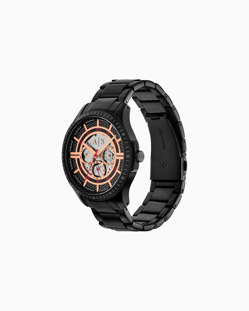 Armani Exchange -  Multifunction Black Stainless Steel Watch, Man, Multicoloured, Size: TU