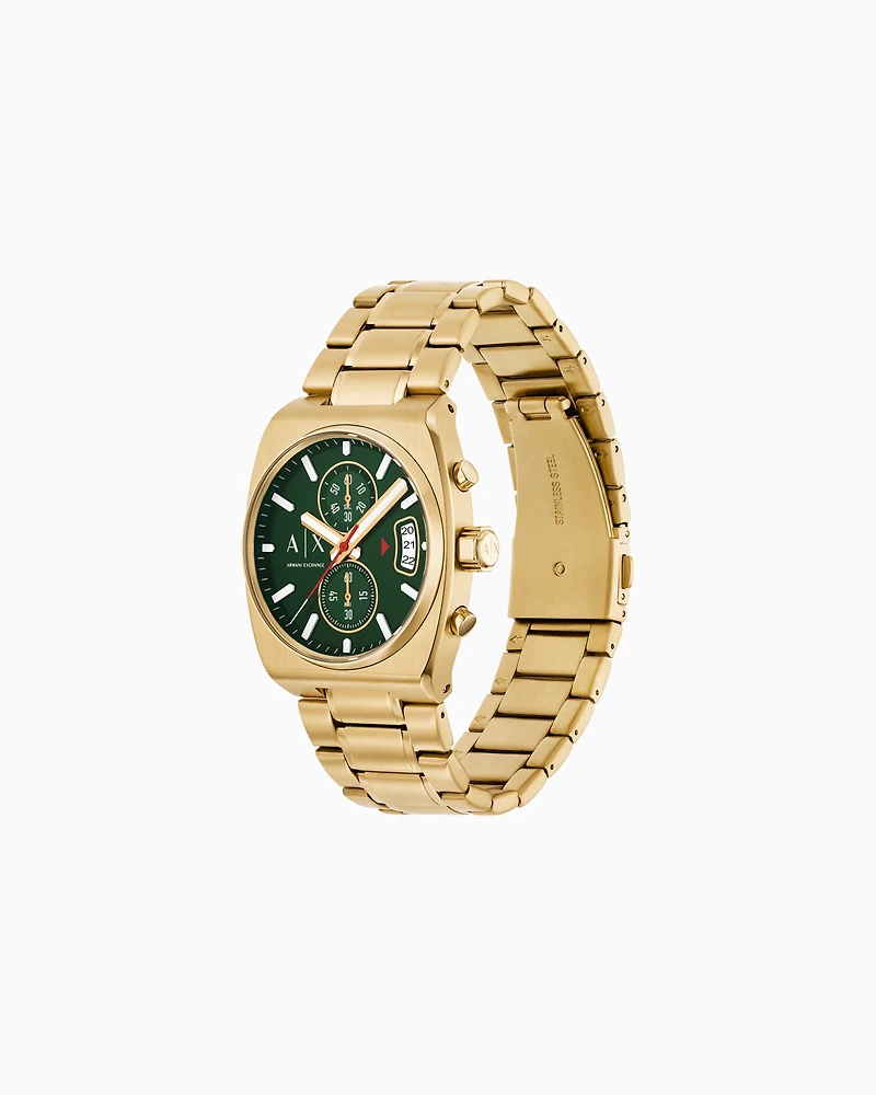 Armani Exchange -  Chronograph Gold-Tone Stainless Steel Watch, Man, Multicoloured, Size: TU