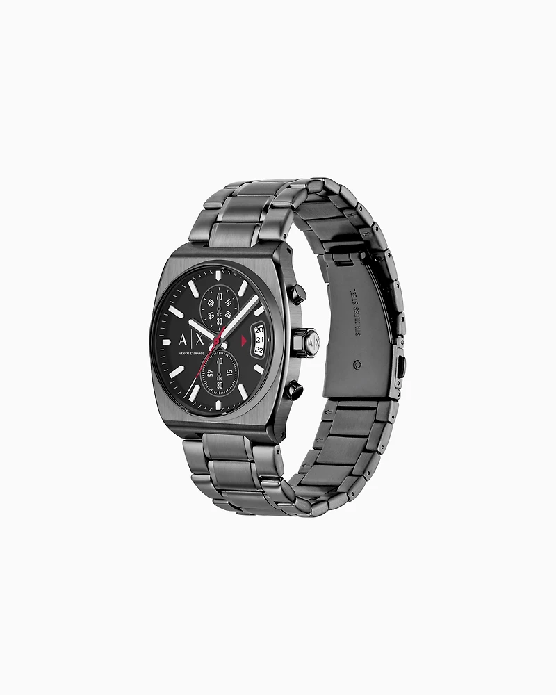 Armani Exchange -  Chronograph Gunmetal Stainless Steel Watch, Man, Multicoloured, Size: TU