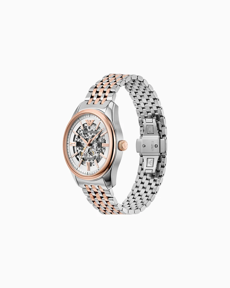 Emporio Armani - Automatic Two-Tone Stainless Steel Watch, Man, Multicoloured, Size: TU