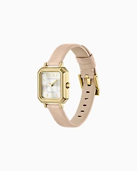  Three-Hand Nude Leather Watch and Bracelet Gift Set