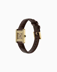 Emporio Armani - Two-Hand Brown Leather Watch, Woman, Multicoloured, Size: TU