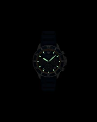 Emporio Armani - World Explorer Solar-Powered Chronograph Blue Silicone Watch, Man, Multicoloured, Size: TU