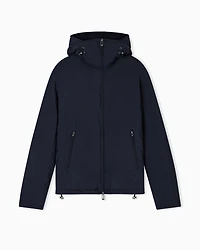 Emporio Armani - Travel Essentials water-repellent nylon hooded jacket, Man, Navy Blue, Size:
