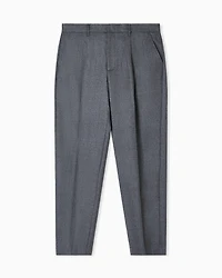 Emporio Armani - Virgin-wool stretch-twill trousers, Man, Grey, Size: