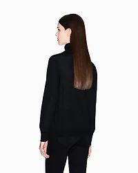 Armani Exchange - Merino turtleneck sweater, Woman, Black, Size: