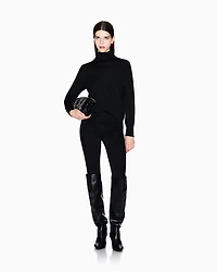Armani Exchange - Merino turtleneck sweater, Woman, Black, Size: