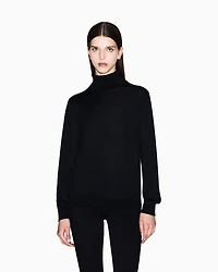 Armani Exchange - Merino turtleneck sweater, Woman, Black, Size: