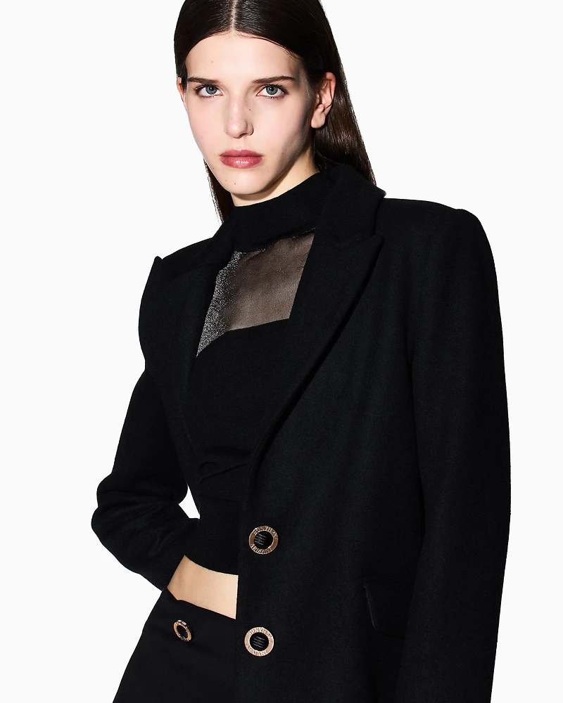 Armani Exchange - Coats, Woman, Black, Size: