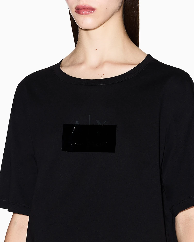 Armani Exchange - Cropped T-Shirts, Woman, Black, Size: