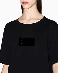 Armani Exchange - Cropped T-Shirts, Woman, Black, Size: