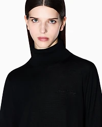 Armani Exchange - Merino turtleneck sweater, Woman, Black, Size: