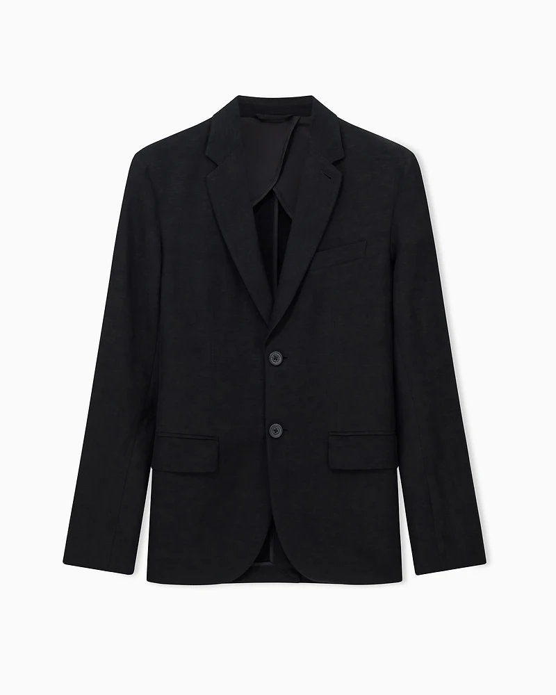 Armani Exchange - Single-breasted two-button jacket, Man, Black, Size: