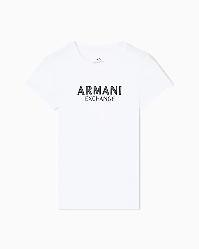 Armani Exchange - Slim Fit T-Shirts, Woman, White, Size: