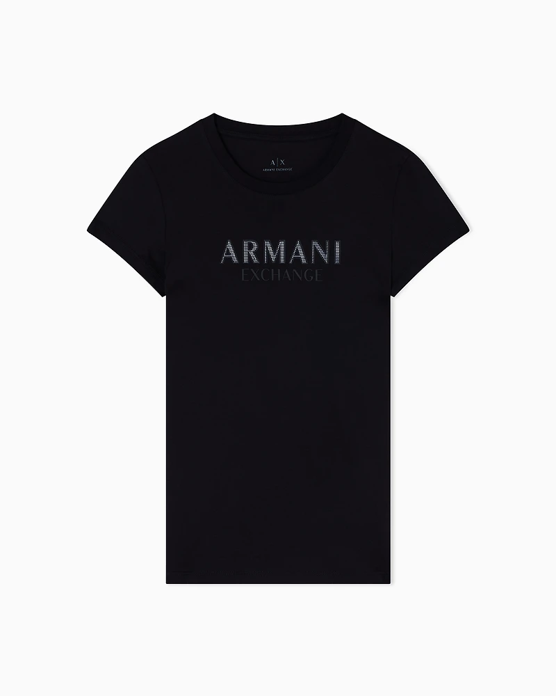 Armani Exchange - Slim Fit T-Shirts, Woman, Black, Size: