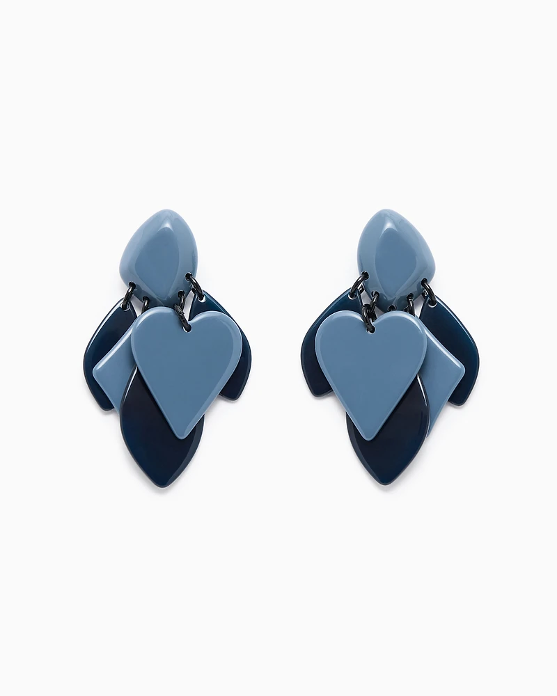Emporio Armani - Earrings with Jeu de Cartes pendants, Woman, Blue, Size: TU
