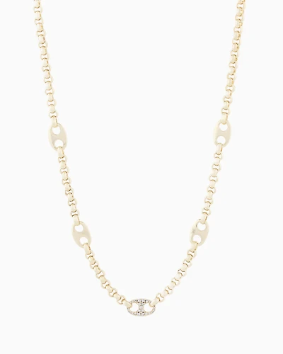 Emporio Armani -  Gold-Tone Brass Station Necklace, Woman, Multicoloured, Size: TU
