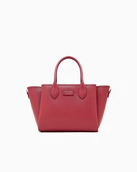 Emporio Armani - Medium shopper bag with palmellato finish, Woman, Red, Size: TU