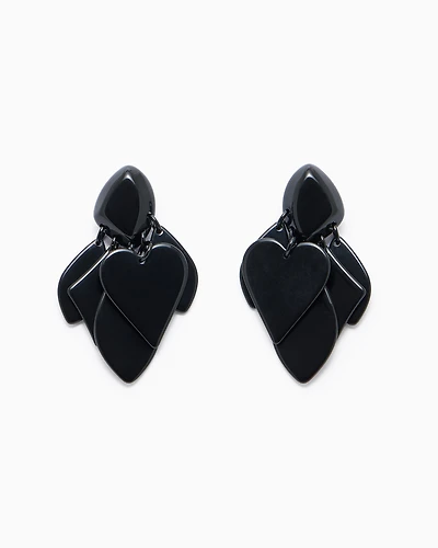 Emporio Armani - Earrings with Jeu de Cartes pendants, Woman, Black, Size: TU
