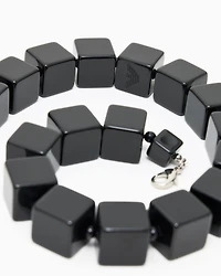 Emporio Armani - Necklace with cubes and micro spheres, Woman, Black, Size: TU