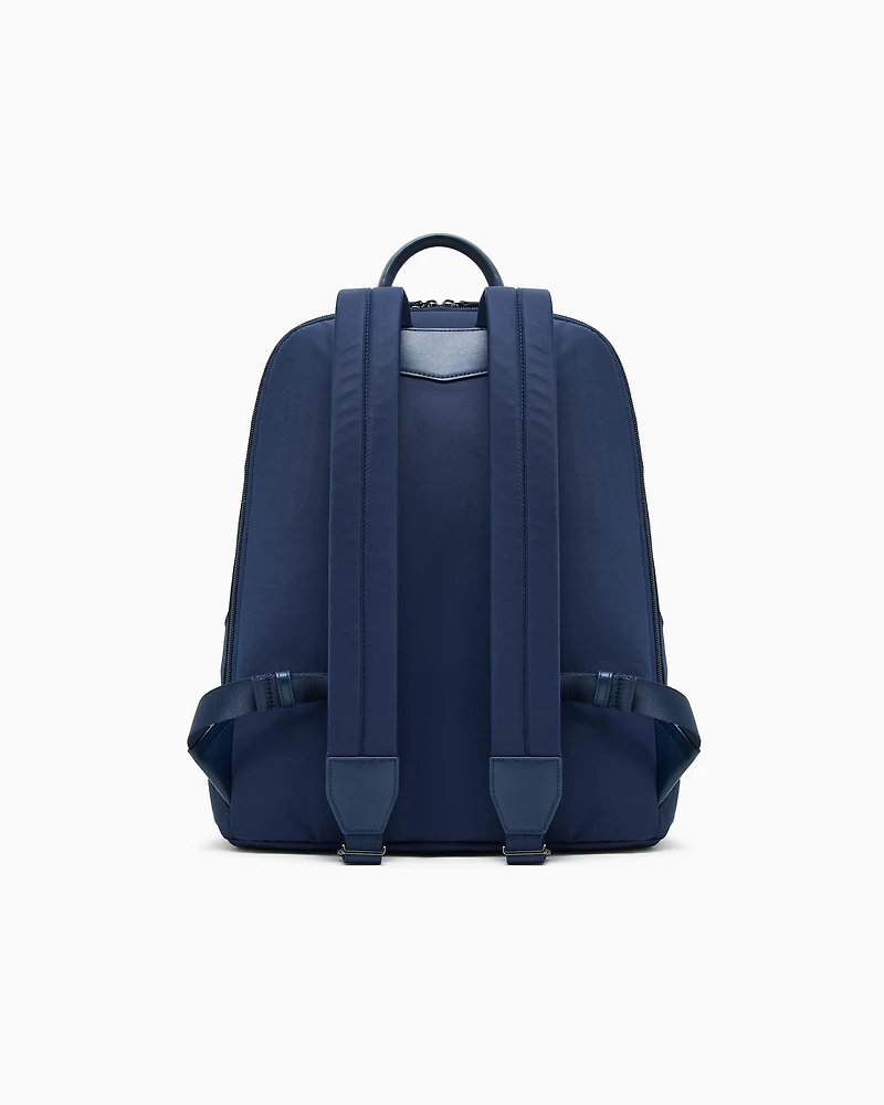 Emporio Armani - ASV recycled nylon round backpack, Man, Blue, Size: TU