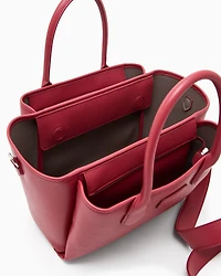 Emporio Armani - Medium shopper bag with palmellato finish, Woman, Red, Size: TU