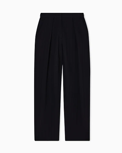 Emporio Armani - ASV chevron motif jersey trousers with pleats, Woman, Black, Size: