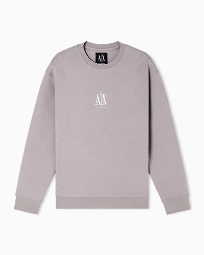Armani Exchange - Crewneck sweatshirt with embroidered logo, Man, Beige, Size: