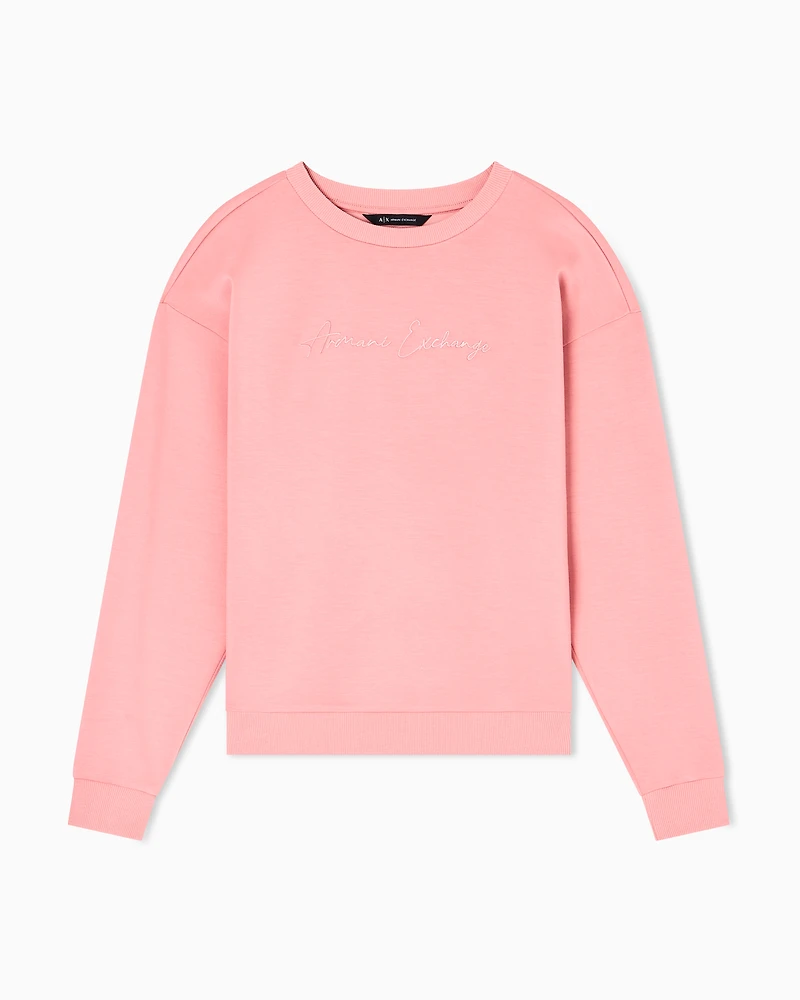 Armani Exchange - Basic crewneck sweatshirt, Woman, Pink, Size: