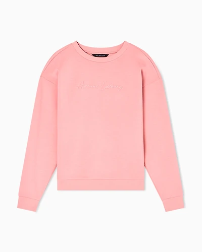Armani Exchange - Basic crewneck sweatshirt, Woman, Pink, Size:
