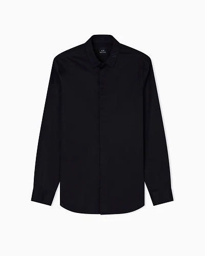 Armani Exchange - Classic Shirts, Man, Black, Size: