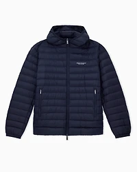 Armani Exchange - Full zip down jacket with hood, Man, Navy Blue, Size: