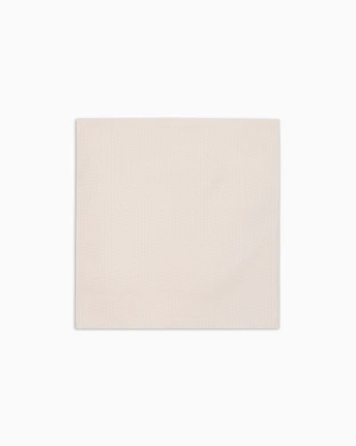 Emporio Armani - Micro-textured pure silk pocket square, Man, Beige, Size: TU