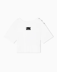 Armani Exchange - Cropped T-Shirts, Woman, White, Size: