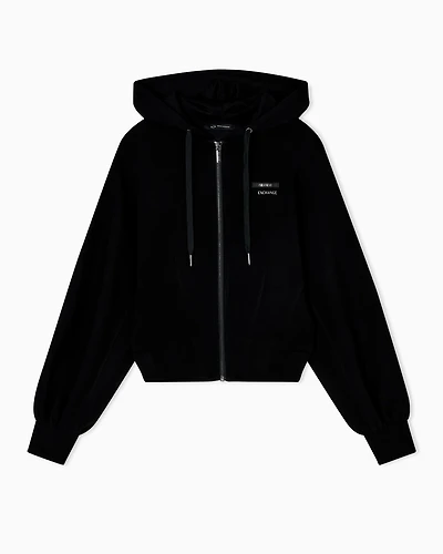 Armani Exchange - Zip-Up Sweatshirts, Woman, Black, Size: