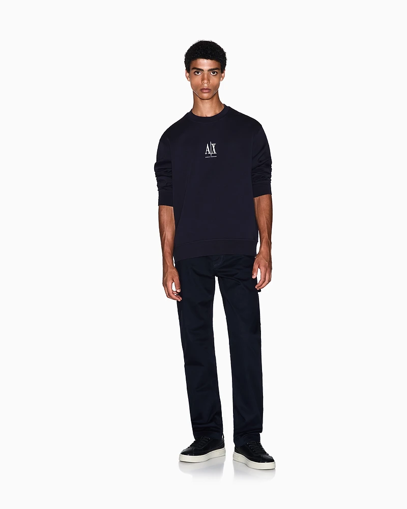 Crewneck sweatshirt with embroidered logo