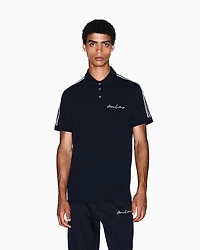 Armani Exchange - Regular fit polo shirt with Signature Logo, Man, Navy Blue, Size: